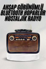 Bluetooth Звучник Дрвен Бој Винтиџ Светлосен Носталгичен Радио Фм Дрвен Изглед - Image 2