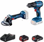 Bosch GWS 180-LI + GSB 185 Акулна Брусилка и Ударен Бургија Комплет