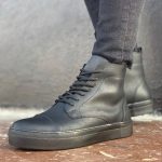 CH029 - CST Vulcanized Lace Up Мажки Чизми ЦРНИ