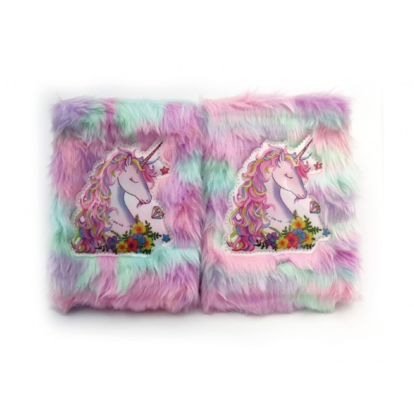 cicekli-unicorn-tasarimli-26823_1.jpg Пелуш Хатирна Дефтер со Дизајн на Единорог - Image 1
