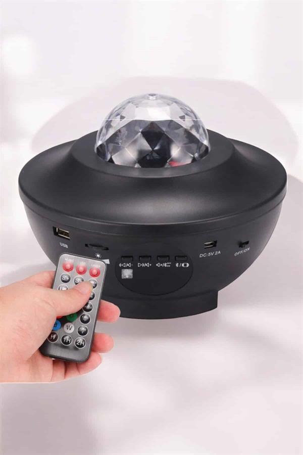 cocuklara-ozel-sarjli-bluetooth-hoparl-bc16-4.jpg Специјален Bluetooth звучник за деца со LED светло и проекција на ѕвезди - Image 1