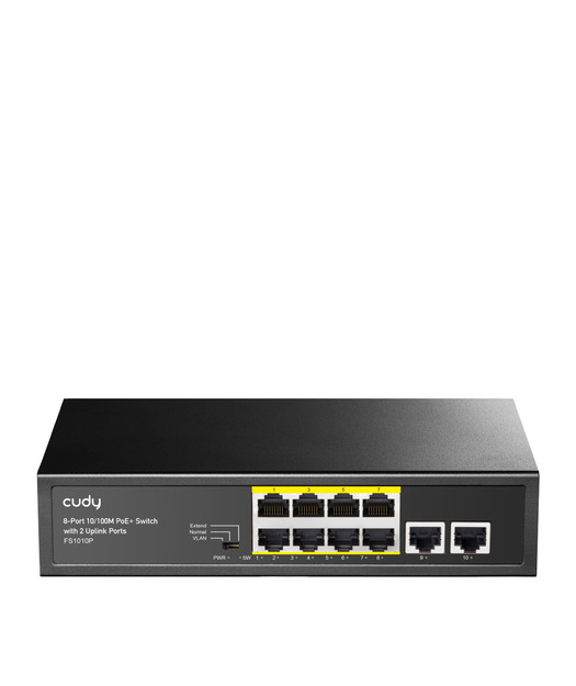 cudy-8port-10-100m-poe-2up-80-13204_1.jpg CUDY 8Port 10/100M PoE+ 2Up 80W Switch - Image 1