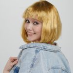 Директен Кесен Кут Парти Перука Златна Боја