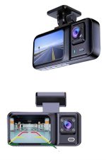 DVR Камера за внатрешност на возило со предна и внатрешна камера 2 инчен екран