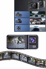 DVR Камера за внатрешност на возило со предна и внатрешна камера 2 инчен екран - Image 3