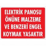 Предупредувачки знак Забрането е поставување материјали и слични пречки пред електричен панел 25x35 KOD:1133
