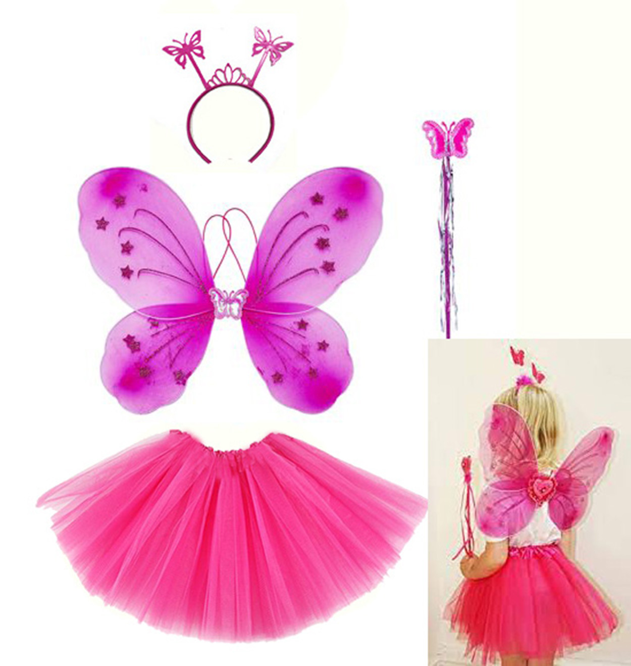 fusya-kelebek-kostum-aksesua-29746_1.jpg Сет на Аксесоари за Костум со Келебек во Фушија - Image 1