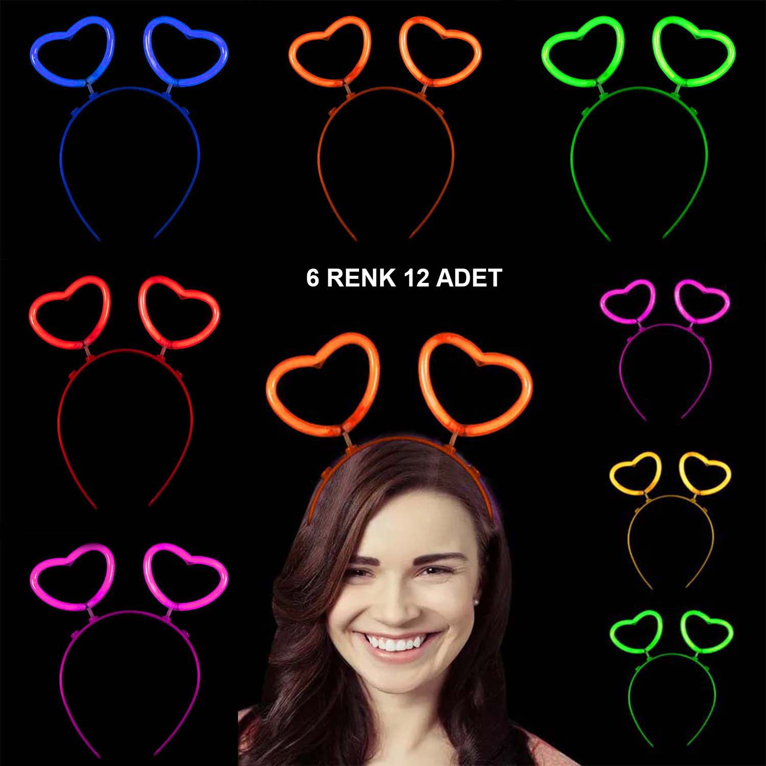 glow-stick-karanlikta-yanan-f-30530_1.jpg Glow Stick Капа со Срце што Свети во Темнина 12 Парчиња - Image 1