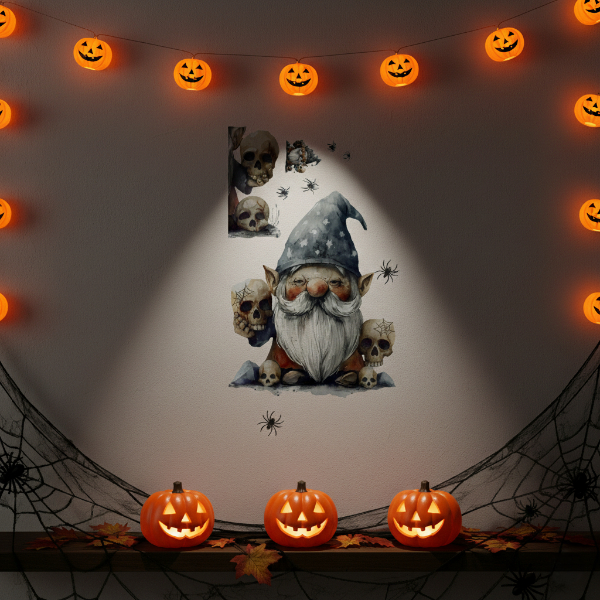 gotik-cuce-ve-kafatasi-hallo-27278_1.jpg Готски сет на налепници за Хелоуин со џуџе и лобања - Image 1