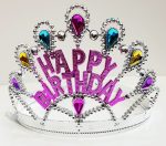 Сребрен Happy Birthday Написан Тиара за Роденден