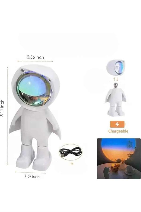 gun-batimi-lambasi-isik-arka-plan-proj-497a-4.jpg Ламба за зајдисонце со проекција на позадина, симпатичен астронаут, енергетски ефикасна - Image 1