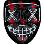 Hallowen Парти Маска Неон Лед Светлосна Маска 3 Модови