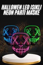 Hallowen Парти Маска Неон Лед Светлосна Маска 3 Модови - Image 2