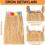 Hawaii Стил Хула Сукња – 60 см Плетена Природна Сукња - Image 2