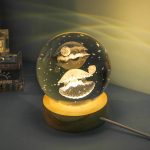 Светлечка стаклена сфера со дизајн на бисерна острига - Image 2