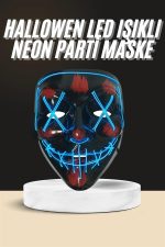 Светлечка LED Маска за Партија Забавна Маска Хелоуин Неон Маска - Image 2