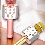 Безжичен Bluetooth караоке микрофон со USB и AUX влез, високо квалитетен звук