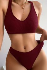 Женски Бордо Без Поддршка Seamless Тангa Комплет за Внатрешна Облека