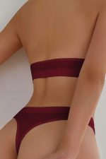 Женски Бордо Seamless Tanga Сет - Image 2