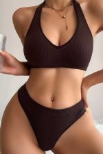 Женски Кафени Seamless Тангa Комплет за Внатрешна Облека