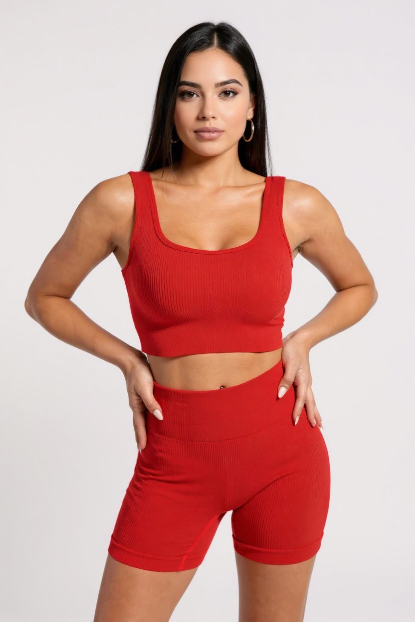 kadin-kirmizi-kalin-aski-26341_1.jpg Женски црвен дебел со широки ракави високи бикини сет - Image 1