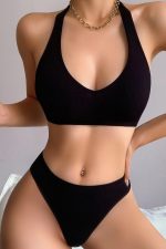 Женски Црн Seamless Tanga Сет