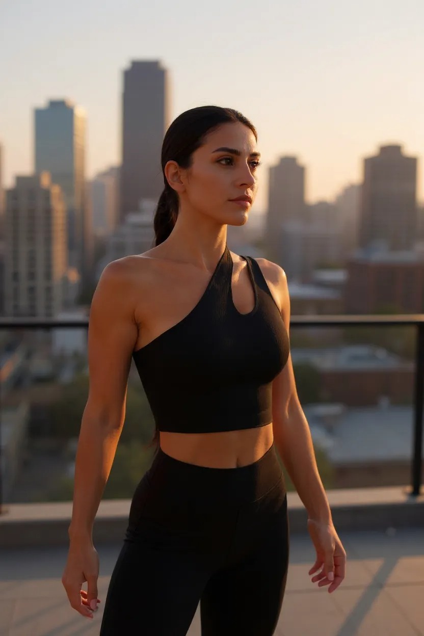 kadin-siyah-tek-omuz-cut-out-26395_1.jpg Женска црна блуза со еден ракав и cut out детали - Image 1