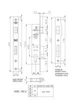 Kale 153 U 25 mm Цилиндрична брава со јазик - Image 2