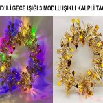 Круна со Срце и 3 Режими на LED Светло Златна Боја