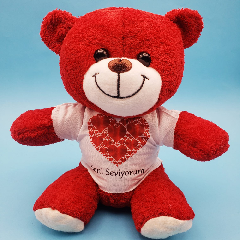 kalpli-seni-seviyorum-tisort-30979_1.jpg Калпли Ти Што Те Сакам Тишерт со Црвен Пелуш Ајдук - Image 1