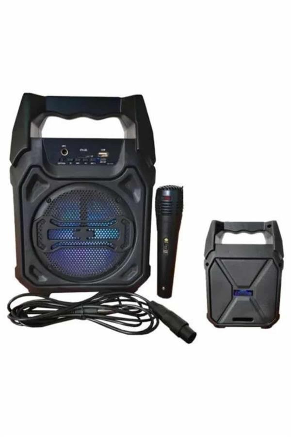 karaoke-mikrofonlu-fm-radyolu-bluetoot-ffed-.jpg Bluetooth звучник со FM радио и Karaoke микрофон - Image 1