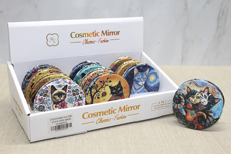 kedi-tasli-el-aynasi-yuvarl-31545_1.jpg Огледало за рака со мачка и каменчиња, круг - Image 1