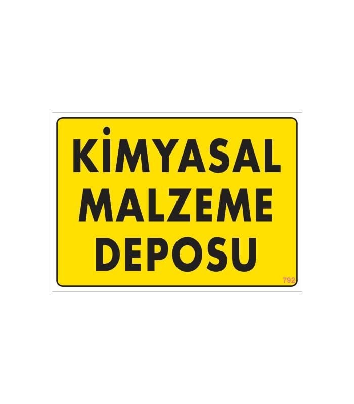 kimyasal-malzeme-deposu-uyari-8803_1.jpg Предупредувачка Табла за Склад за Хемиски Материјали 25x35 KOD: 792 - Image 1