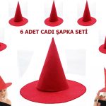 Црвена Вештерска Шапка за Возрасни и Деца