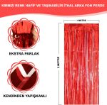 Црвена метализирана сјајна завеса