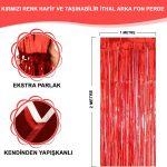 Црвена метализирана сјајна завеса