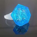 Кристален Дизајн LED Светлосен Син Прстен