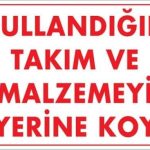 Предупредувачка Табла: Врати ги алатите и материјалите на место 25x35 КОД:233