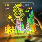 LED осветлен табла за пишување и цртање - Мала големина 20x20 см