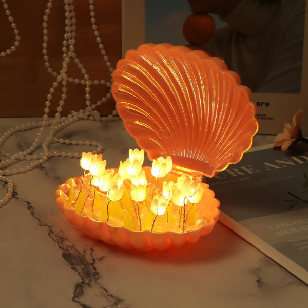 led-isikli-kendin-yap-deniz-30997_1.jpg LED ламба во облик на лале со морска школка - Image 1