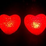 LED светлосен црвен срце ноќна лампа