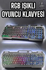 LED Осветлен Играчки Клавијатура со USB Влез RGB Осветлена Q Клавијатура со Миш подарок - Image 2