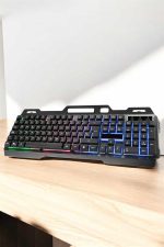 LED Осветлен Играчки Клавијатура со USB Влез RGB Осветлена Q Клавијатура со Миш подарок - Image 4