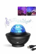 Маса и Ночна Ламба Цветен Проектор Светлосен Диско Топка Bluetooth Звучник