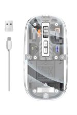 Безжичен глувче со полнење Bluetooth тивок 5 копчиња проѕирен - Image 4