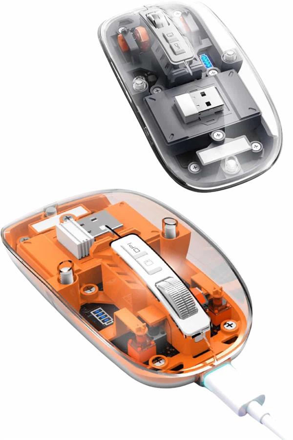 mouse-fare-kablosuz-mouse-fare-sarjli-9-42b0.jpg Безжичен глувче со полнење Bluetooth тивок 5 копчиња проѕирен - Image 1