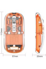 Безжичен глувче со полнење Bluetooth тивок 5 копчиња проѕирен - Image 5