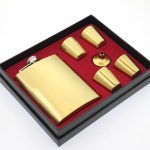 Paslanмаз Челик 4 Shot Bardaklı Matara Seti Gold