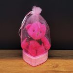 Розова подарочна кеса со меченце