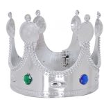 Пластичен кралски дијадема сребрена боја